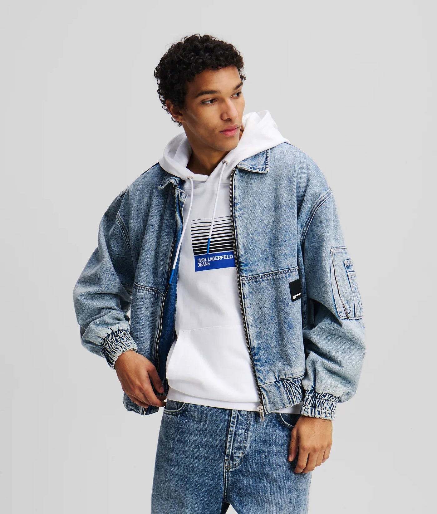 KARL DENIM BOMBER JACKET