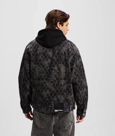 KARL ALL-OVER PRINT DENIM JACKET