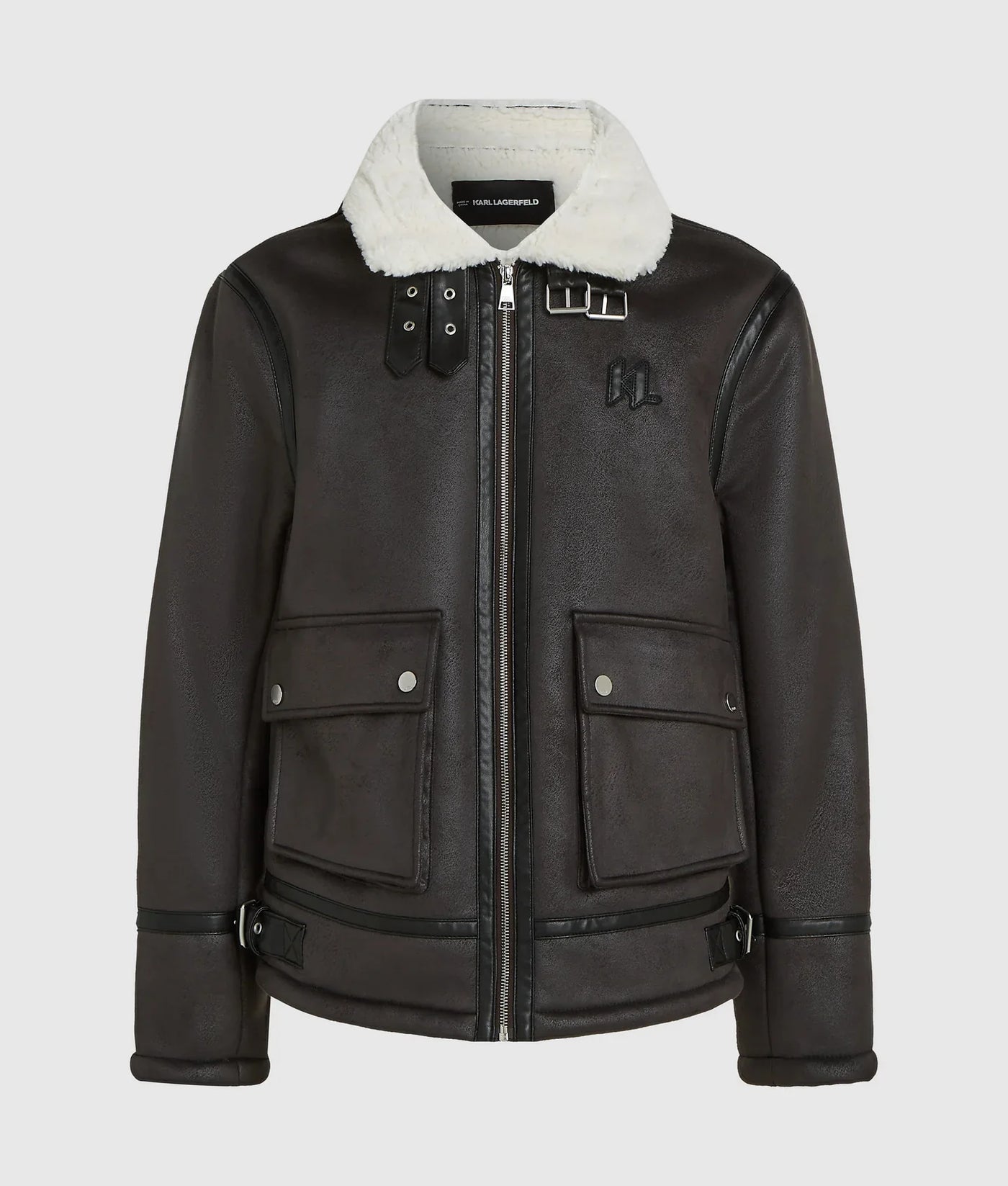 KARL MONOGRAM SHEARLING JACKET