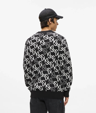 KARL ALL-OVER MONOGRAM SWEATER