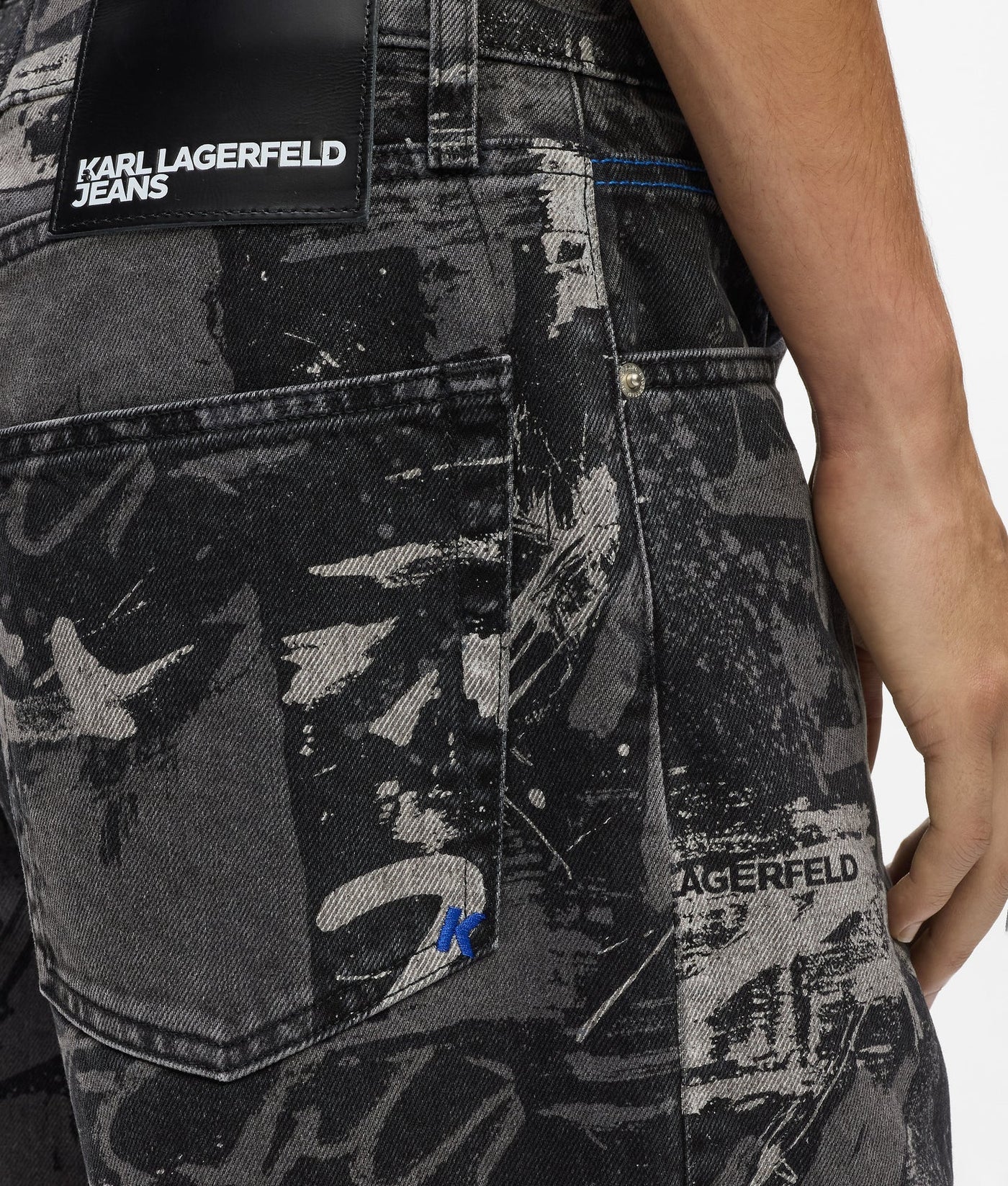 KARL PAINT-EFFECT RELAXED JEANS