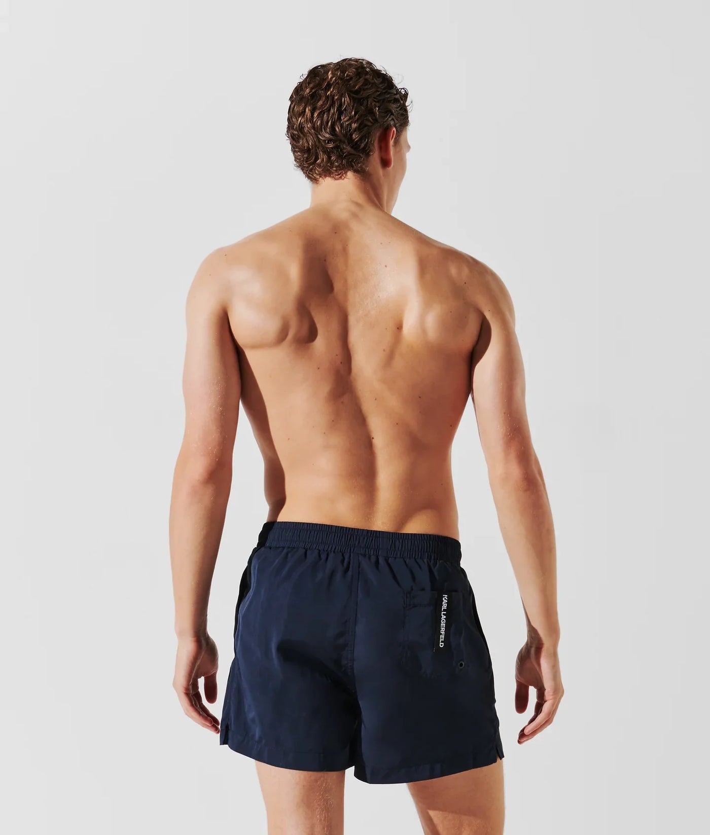 KARL METALLIC LOGO SHORT-LENGTH BOARDSHORTS