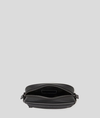 KARL K/ESSENTIAL LEATHER CROSSBODY BAG