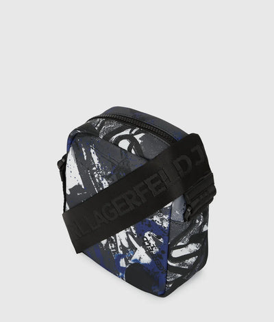 KARL GRAFFITI PRINT CROSSBODY BAG