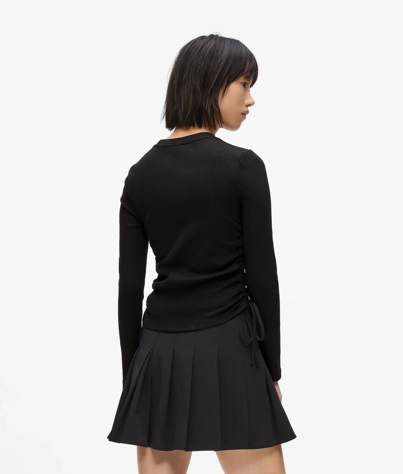 KARL RUCHED RIBBED TOP