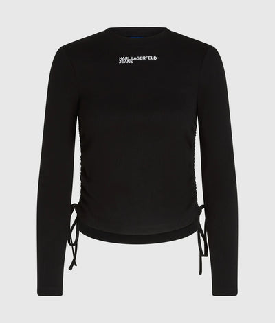 KARL RUCHED RIBBED TOP