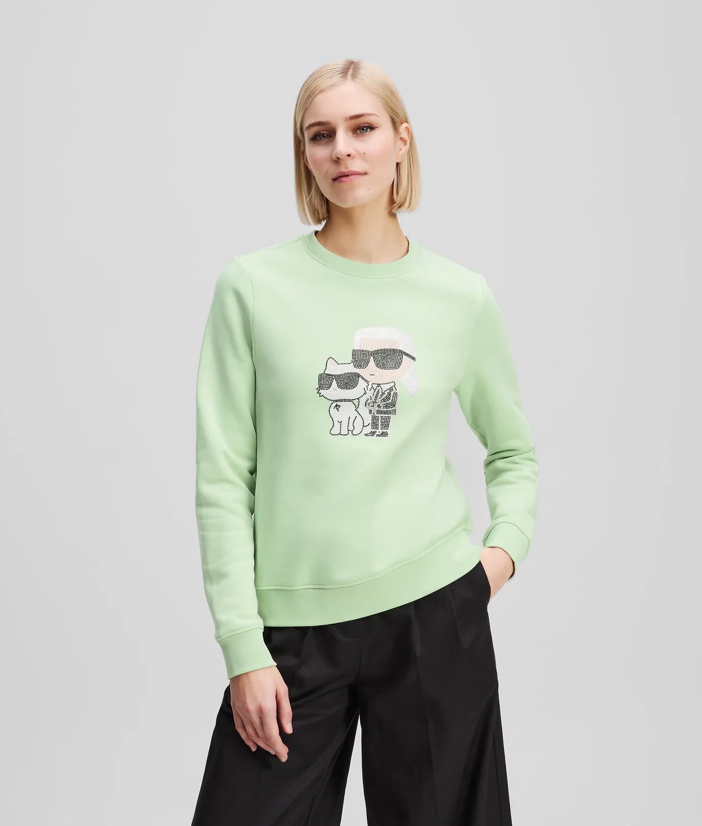 KARL RHINESTONE IKON KARL & CHOUPETTE SWEATSHIRT