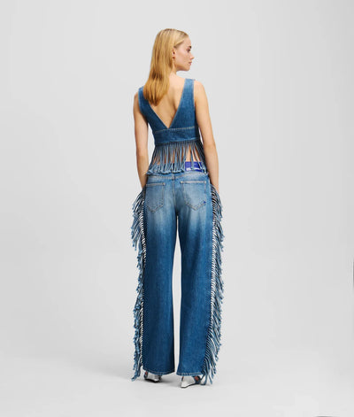 KARL FRINGED RELAXED JEANS