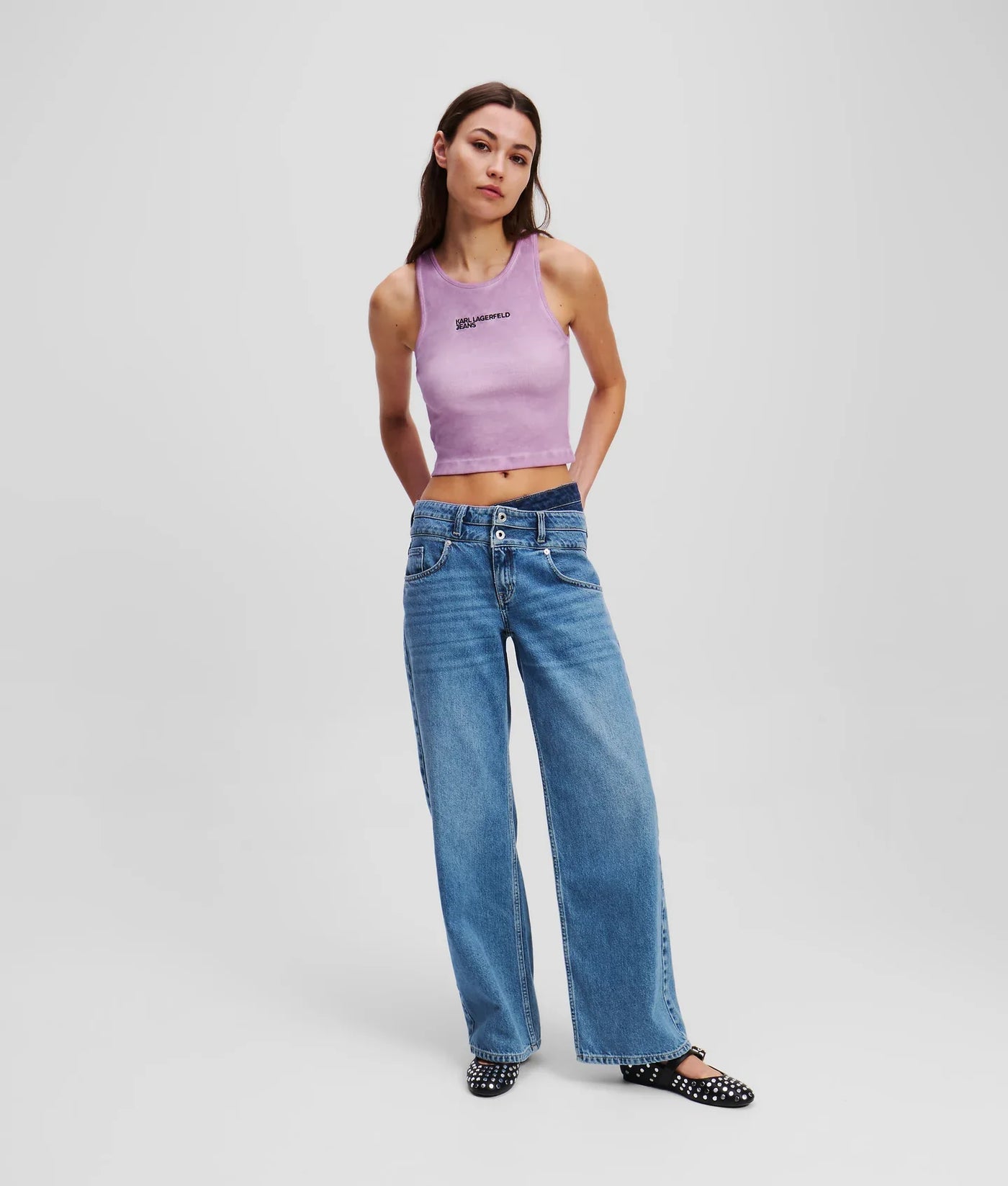 KARL DOUBLE-WAIST RELAXED JEANS