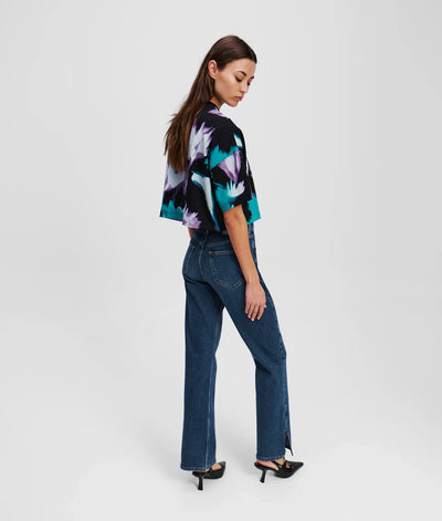 KARL SPLIT-HEM HIGH-RISE STRAIGHT JEANS