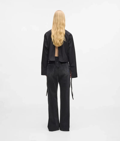 KARL SPLIT-LEG HIGH-RISE STRAIGHT JEANS