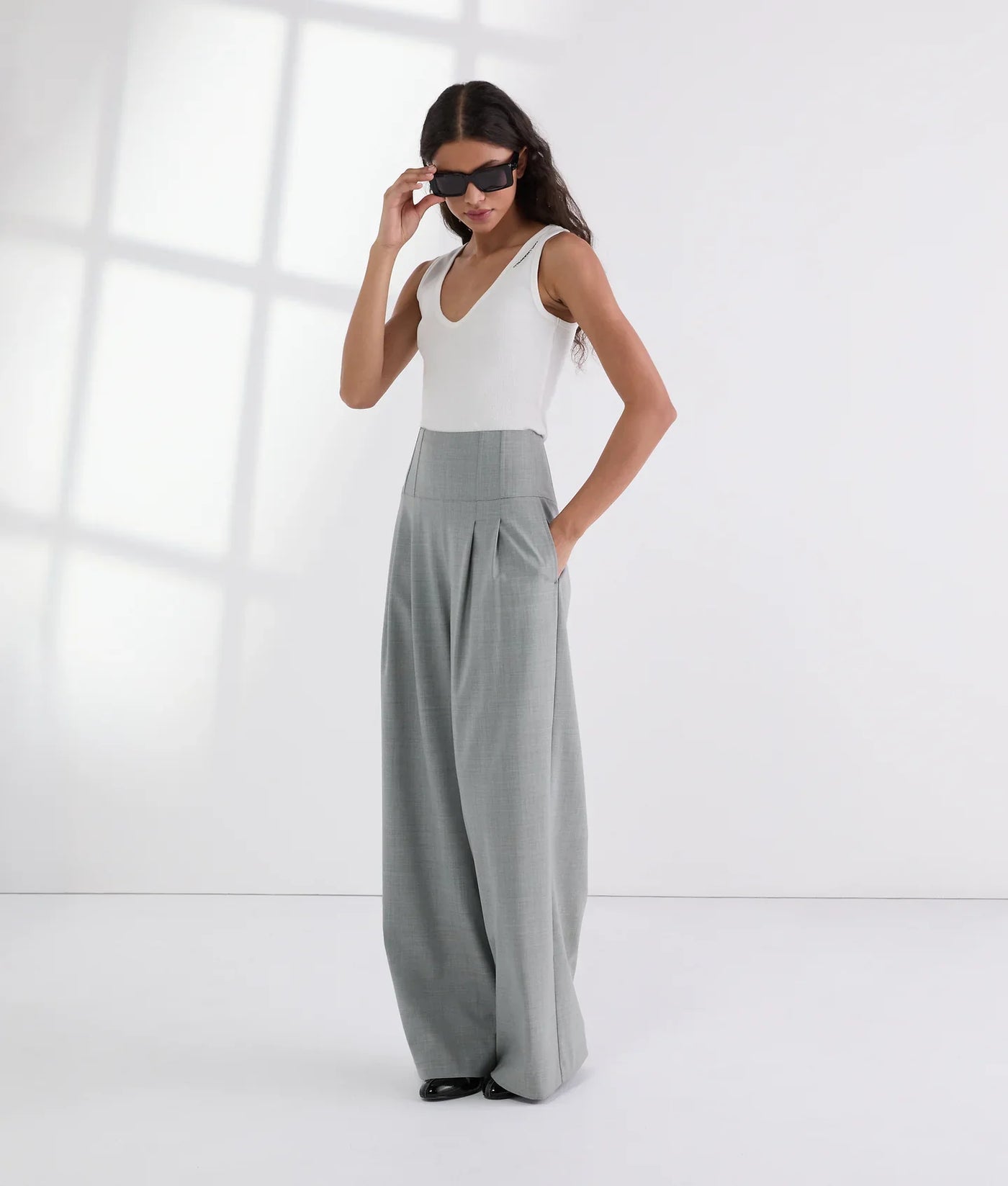 KARL TAILORED WIDE-LEG PANTS
