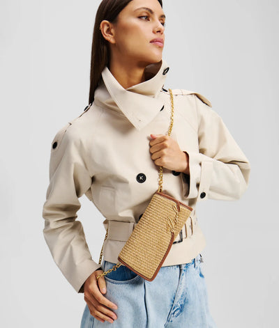 KARL K/SIGNATURE WOVEN WALLET ON CHAIN