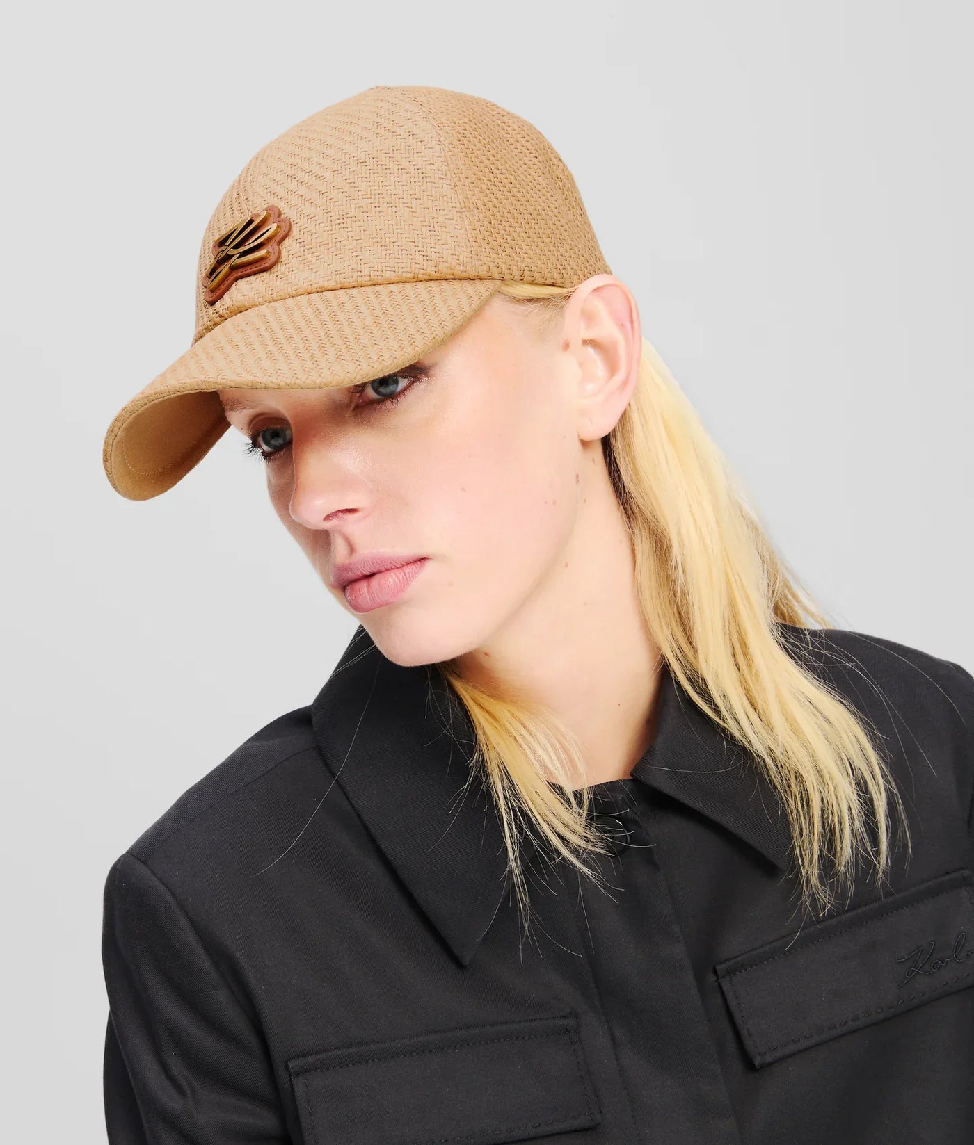 KARL K/AUTOGRAPH STRAW CAP