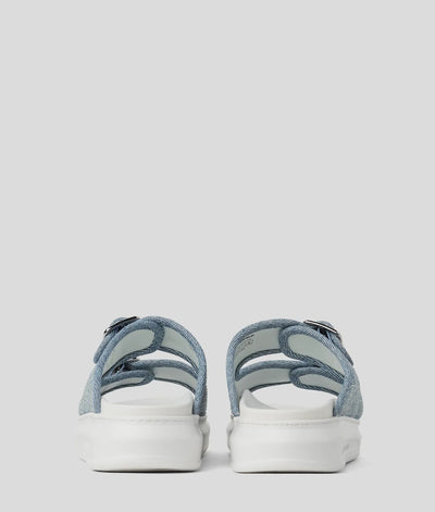 KARL KAPRI DENIM RHINESTONE SANDALS